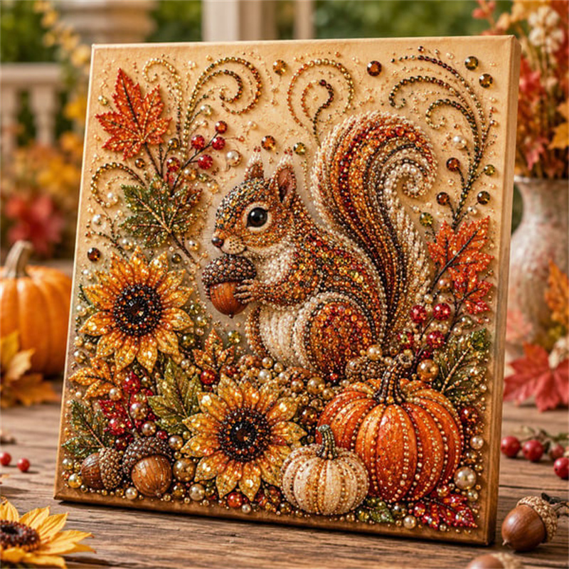 Art And Craft Autumn - Kit Pittura Diamante Perle Autunnali, Kit