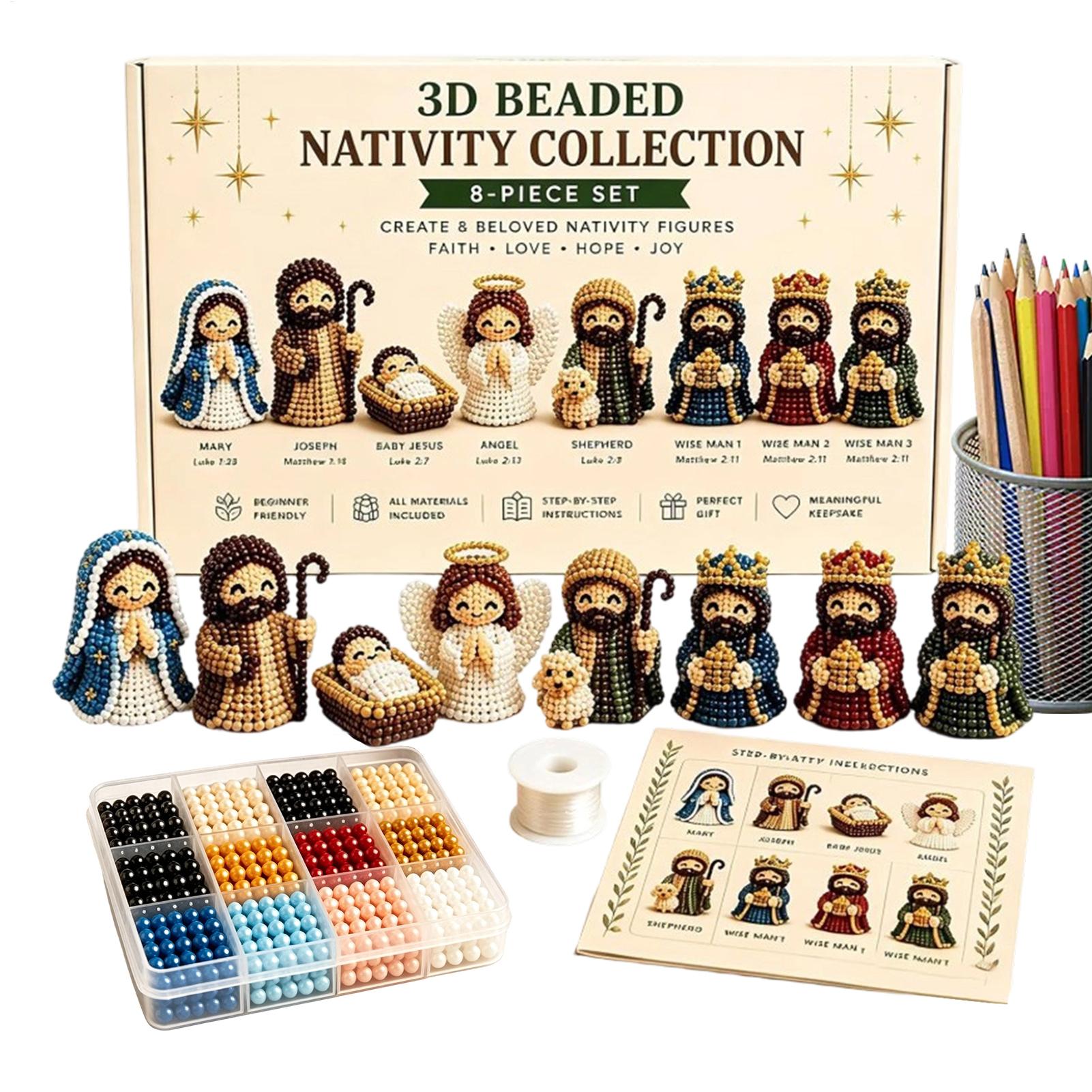 Art Craft Holiday - Kit Arte con Perline Natività, Statuine