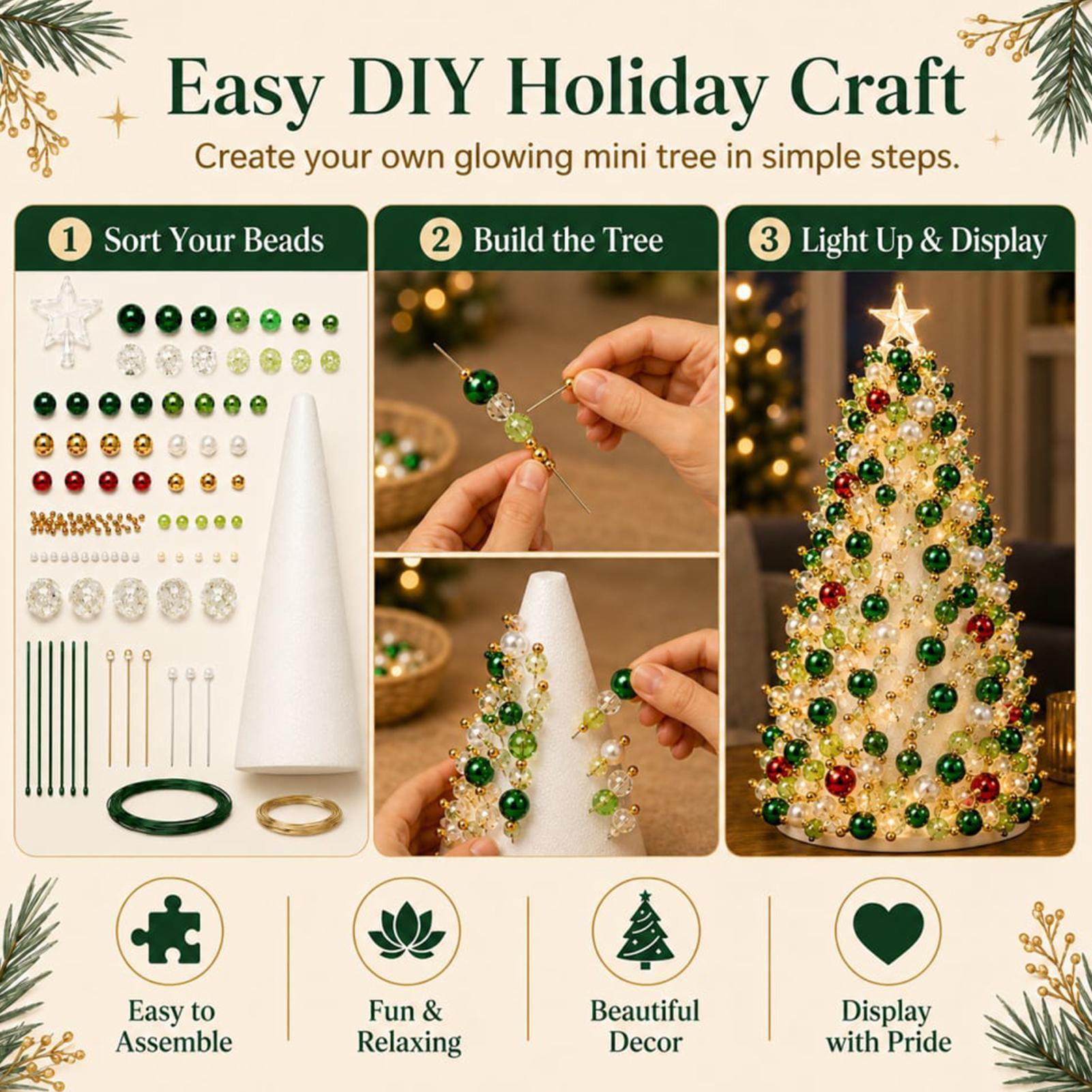 Art Craft Holiday - Kit Albero di Natale con Perline
