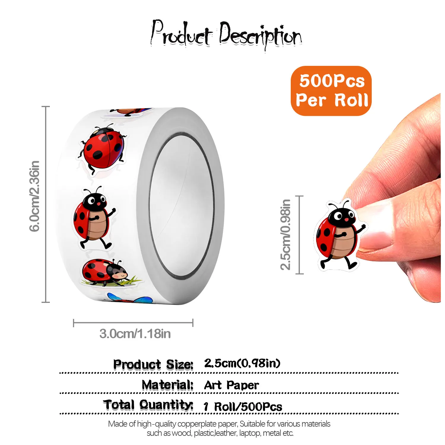 1 Rotolo (500 Pezzi) di Adesiv - Art Craft Ladybug recensione e prezzo